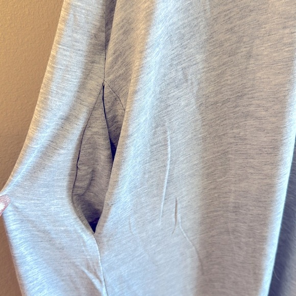 Zenana Maxi Dress Size XL Flowing Loose Fit Heather Gray Side Pockets Stretch - Picture 6 of 14